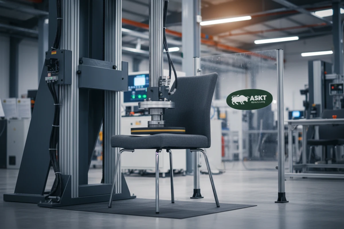 Qualitätskontrolle Drehstuhl Mechanik unter zyklischer Dauerbelastung