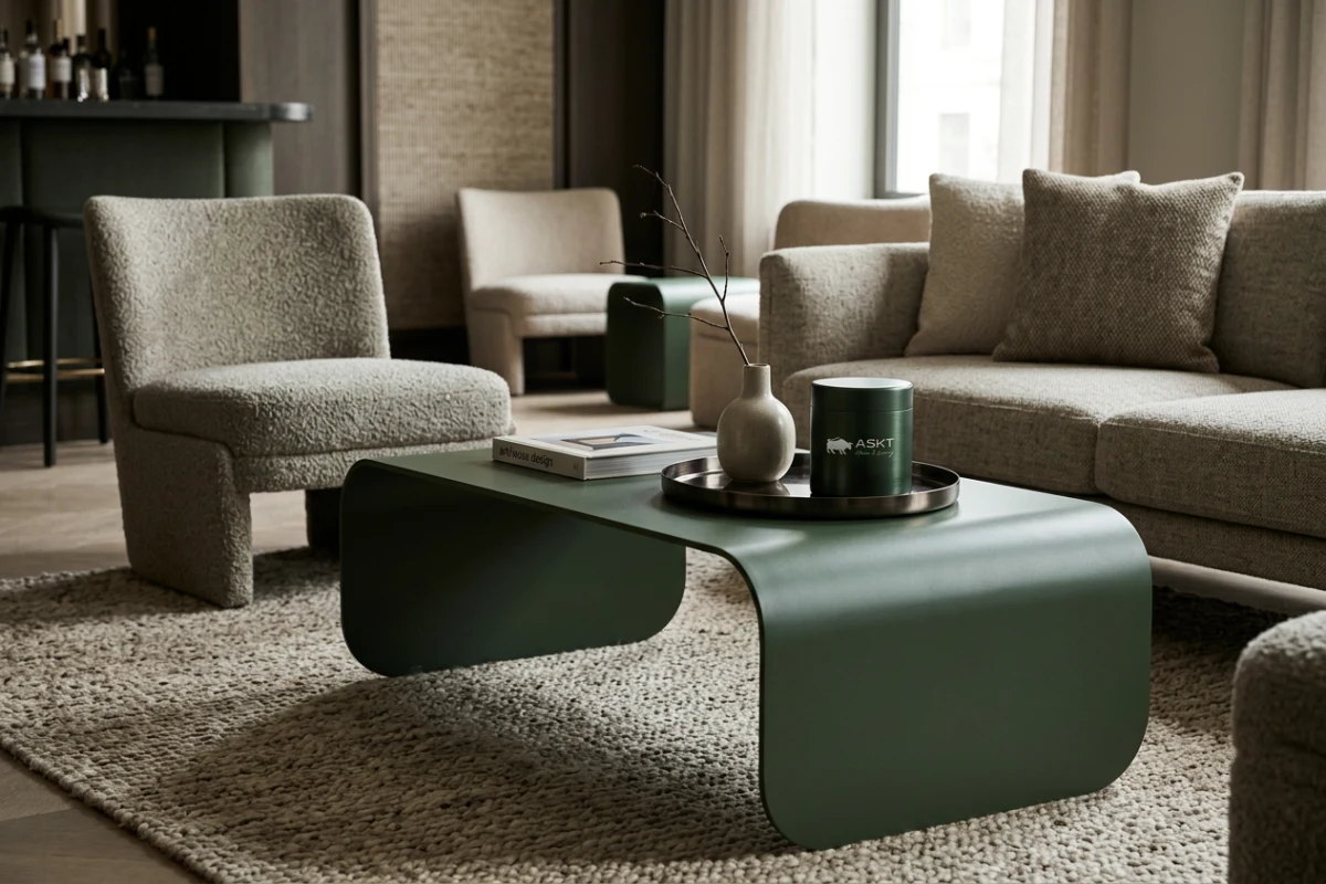 Organisch geformter Hotel Couchtisch für moderne Hospitality Zonen