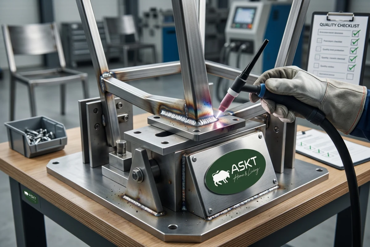 Schweißqualität beim Stuhl Metallgestell und Prüfung der Verbindungsnähte
