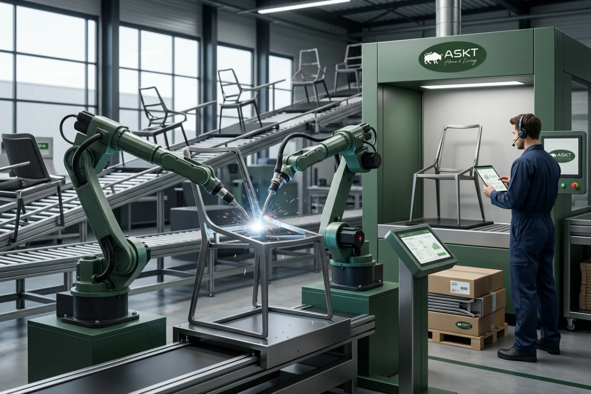 Fabrieksaudit meubelproductie met automatische lasrobots