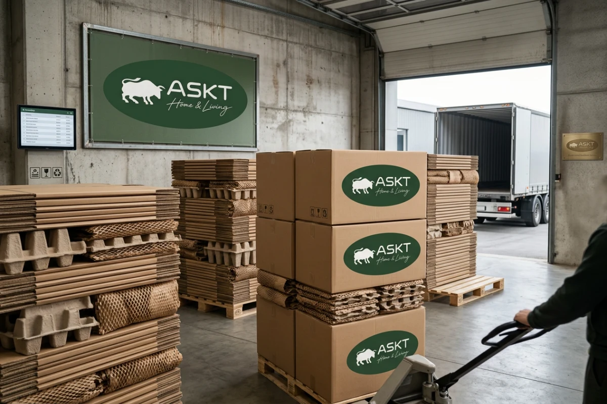 Knock-down packaging optimization for dining chair container shipping to European retail chains.