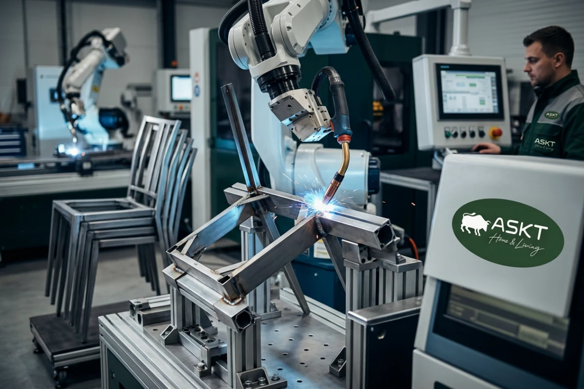 Zautomatyzowane spawanie metalowego stelaża krzesła zapewniające powtarzalność geometrii B2B