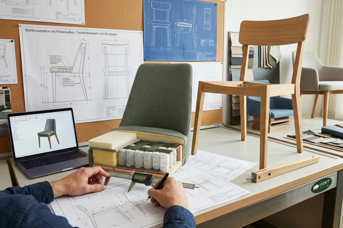 Produktentwicklung Esszimmerstühle von technischer Zeichnung bis zum Prototyp