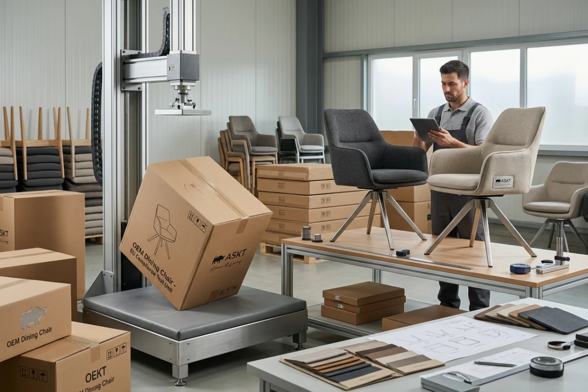 furniture private label manufacturing packaging optimization and quality testing for European retail