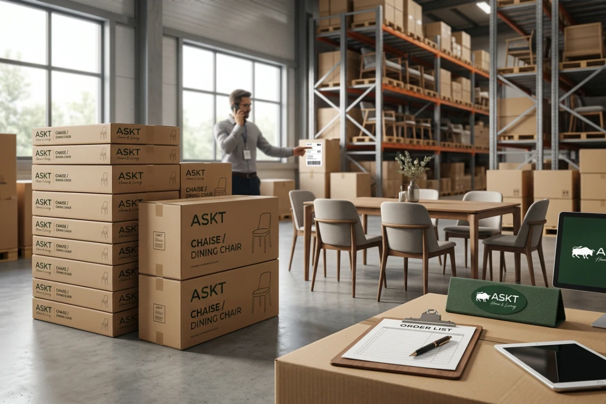 Emballage compact et durable de chaises de salle à manger contemporaines pour l'exportation