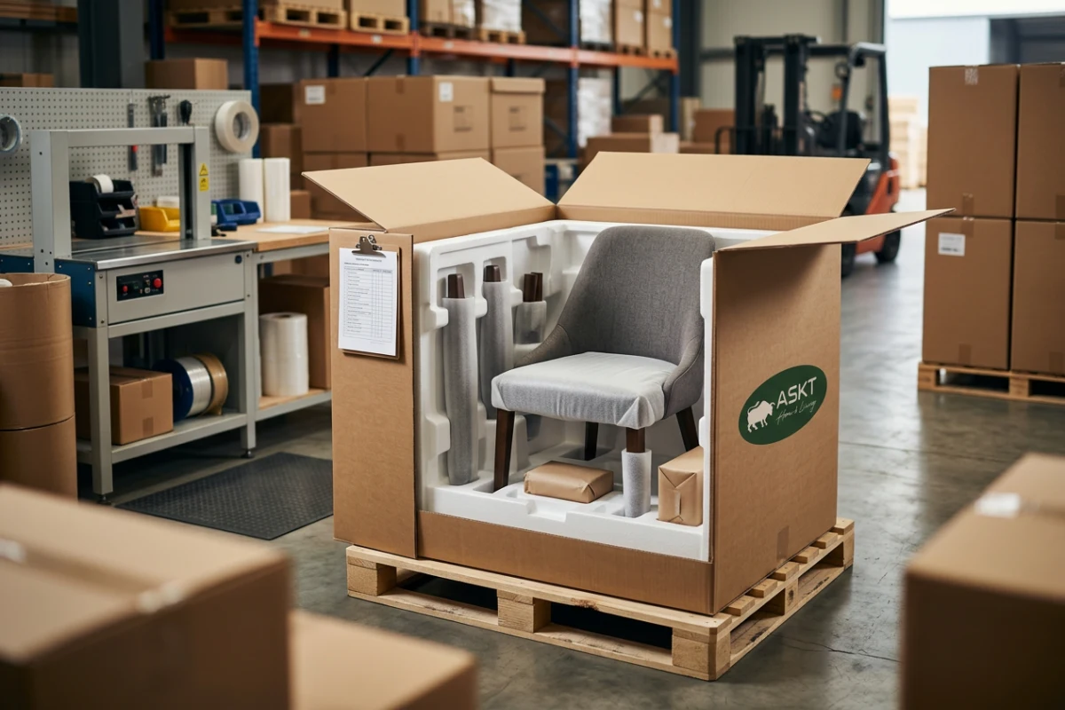 endkontrolle chaises salle à manger import audit emballage et protection contre les chocs