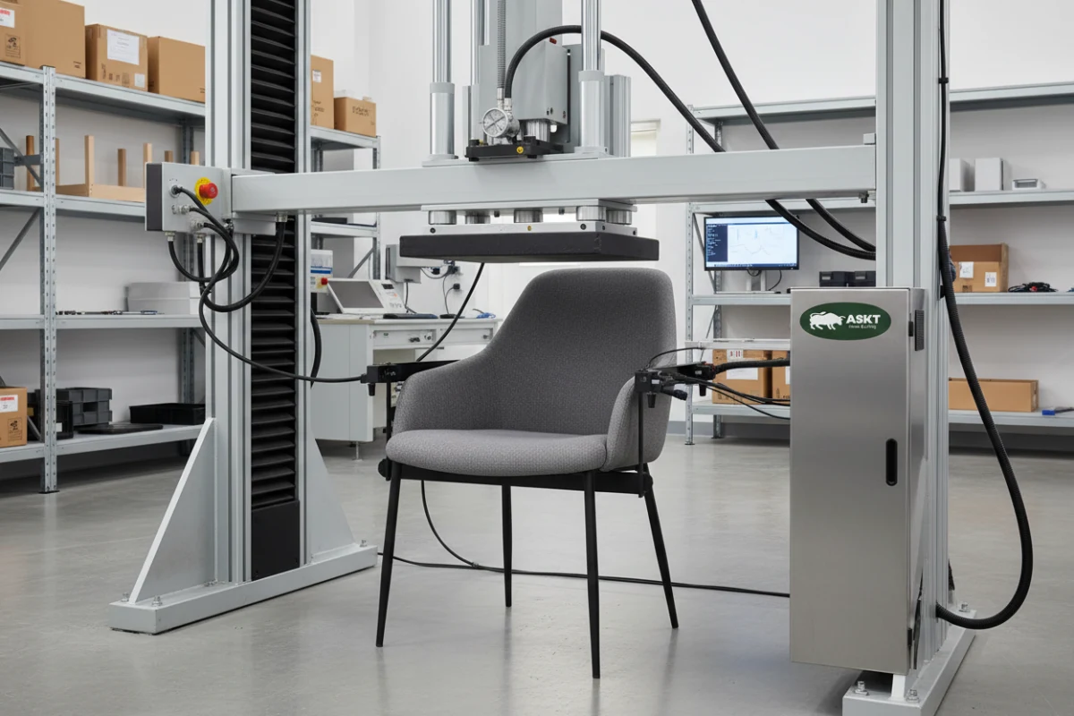 EN 12520 mechanical load testing for European dining chair compliance.