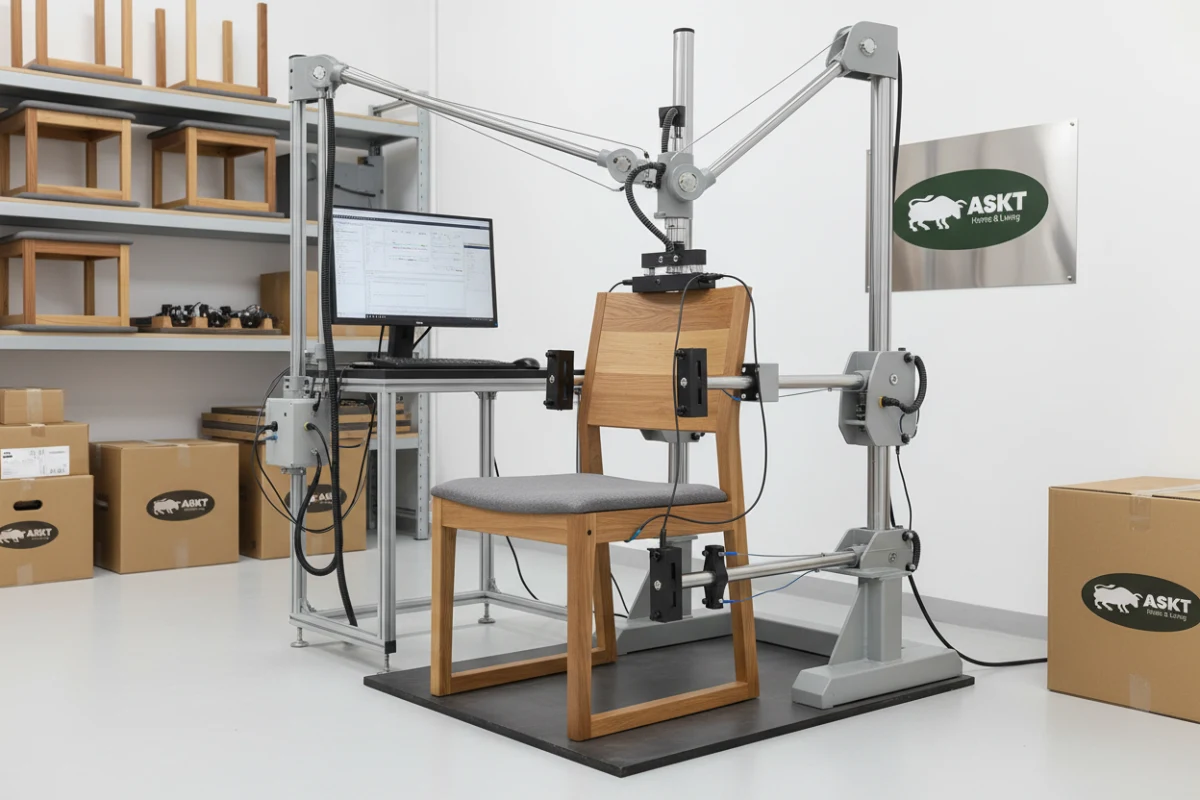 Durability testing on a modular dining chair system frame
