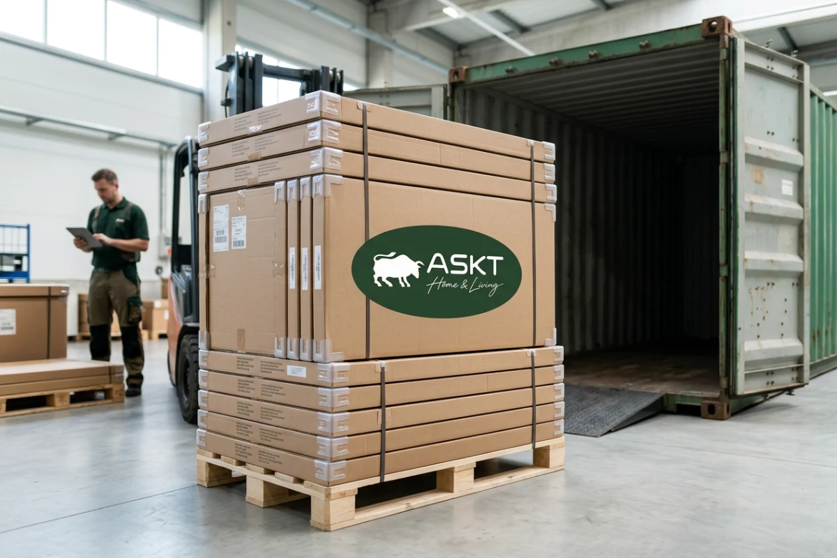 KD structure furniture cartons optimized for container shipping and logistics efficiency