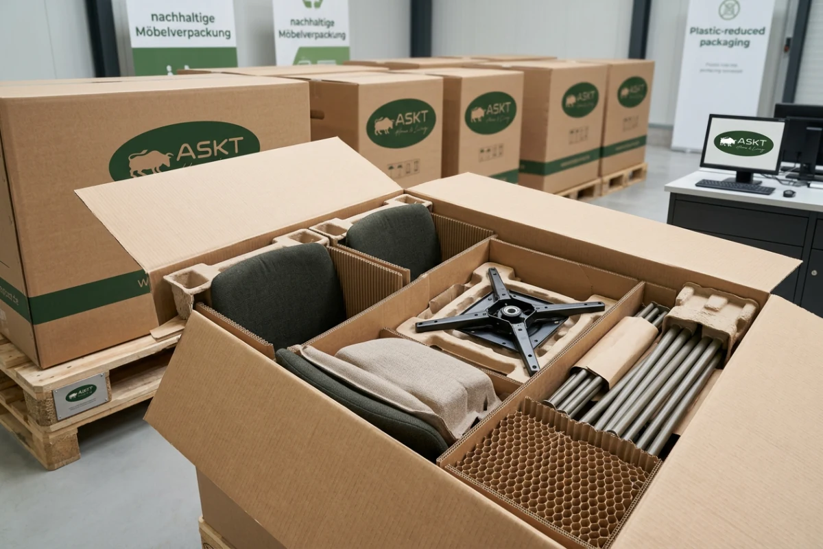 B2B furniture packaging optimization using die-cut corrugated dividers and honeycomb paper inserts