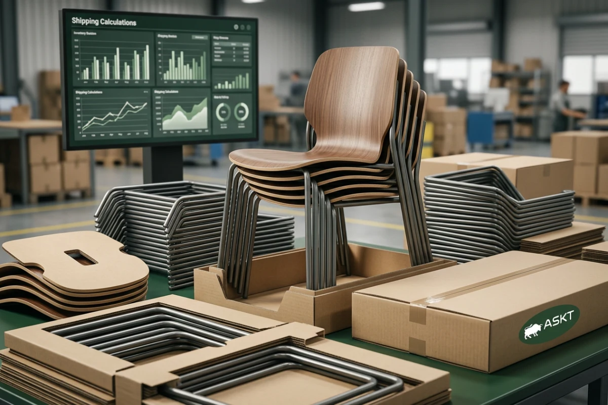 Knockdown furniture frame engineering and space-saving export packaging