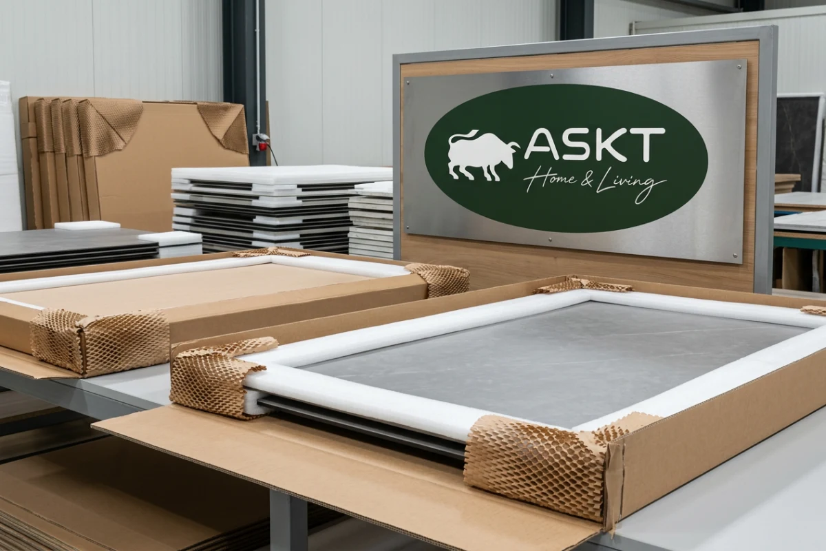 Export packaging solutions for dining tables including honeycomb paper protection and reinforced corner guards