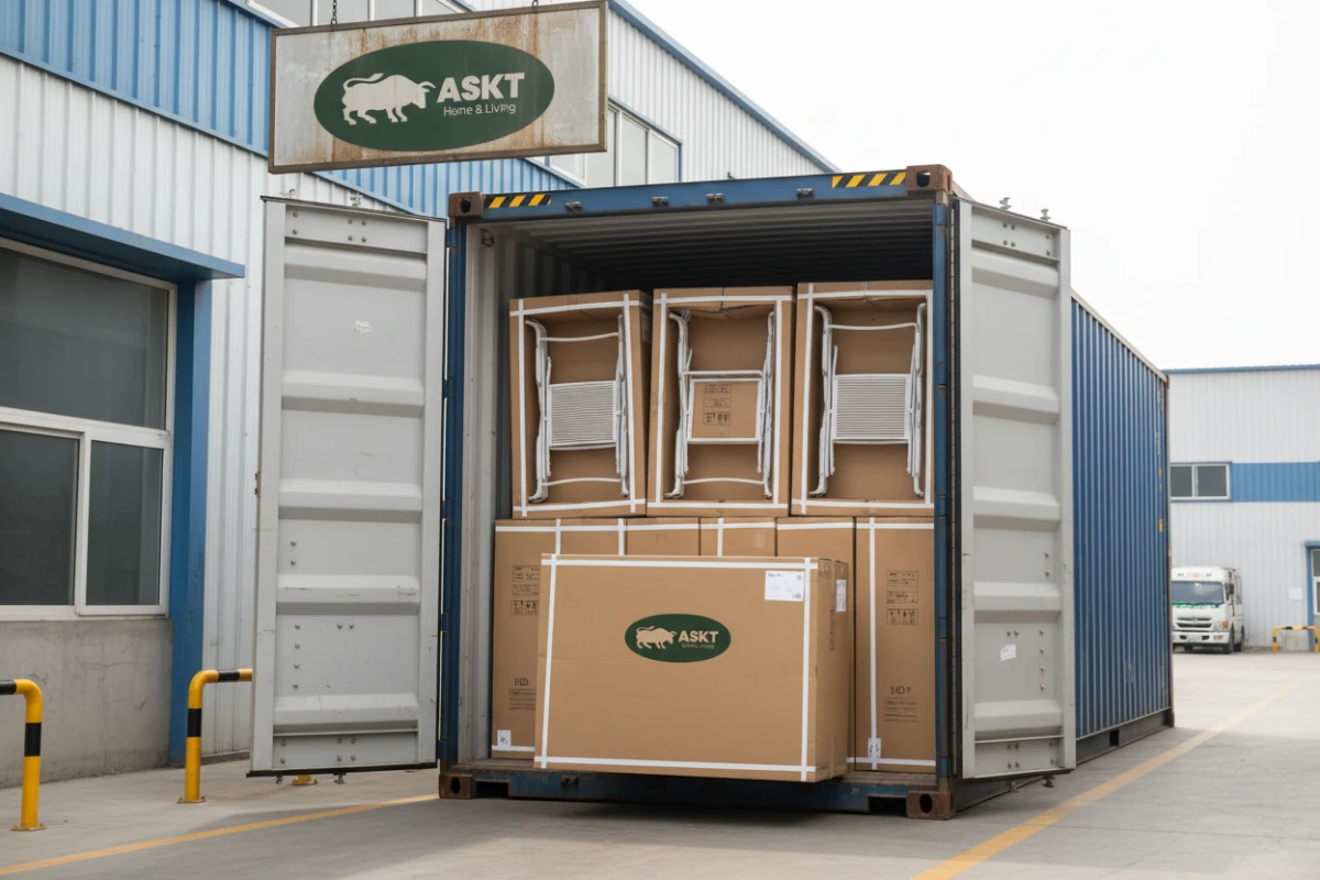 Knock-Down (KD) engineering combined with honeycomb paper packaging maximises container loading while minimizing shipping damage.