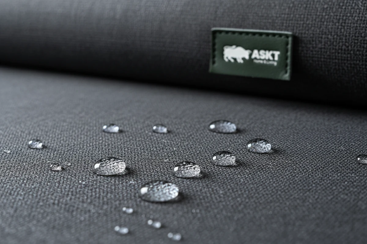 Close-up of waterproof and stain-resistant dining chair fabric.