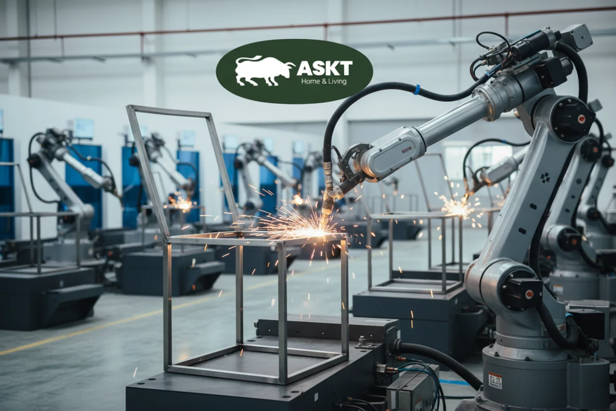 Automated welding robotic arm ensuring structural consistency