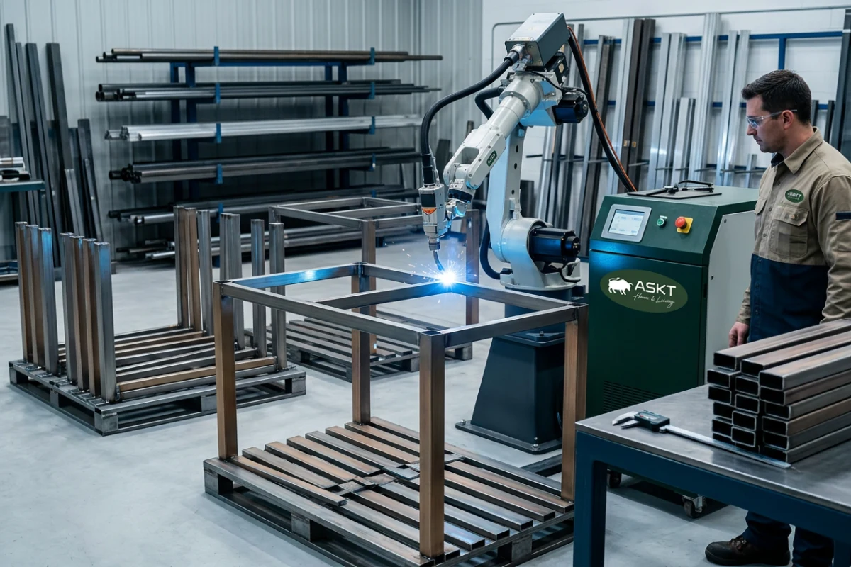 Precision welding and metal frame fabrication for OEM dining table assembly