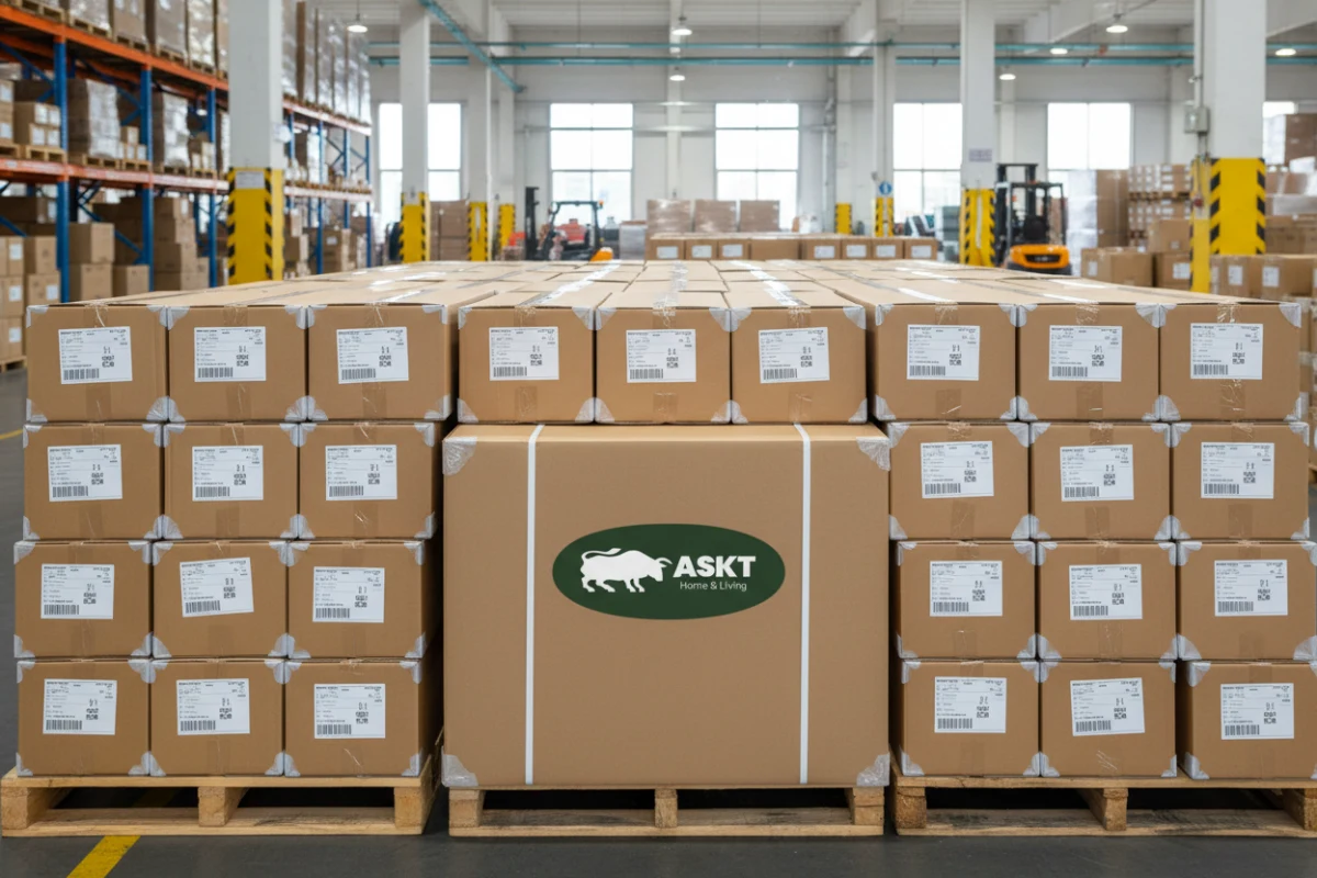 Optimized flat-pack KD packaging for dining chairs in a B2B warehouse