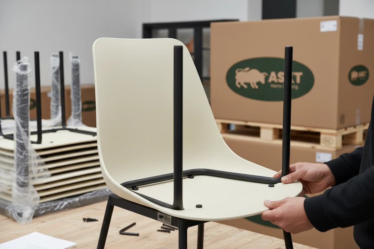 Modular furniture base and shell alignment