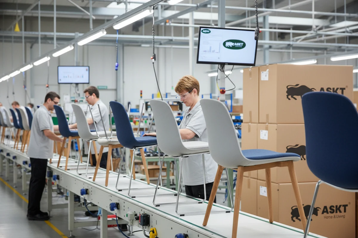 Modular dining chair manufacturing in a compliant B2B factory