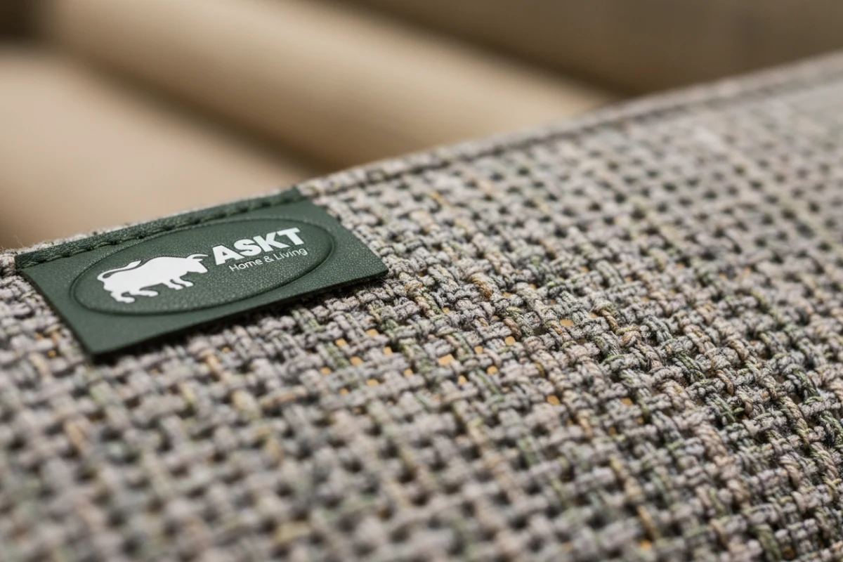 Close-up of breathable furniture fabric showcasing micro-ventilation weave.