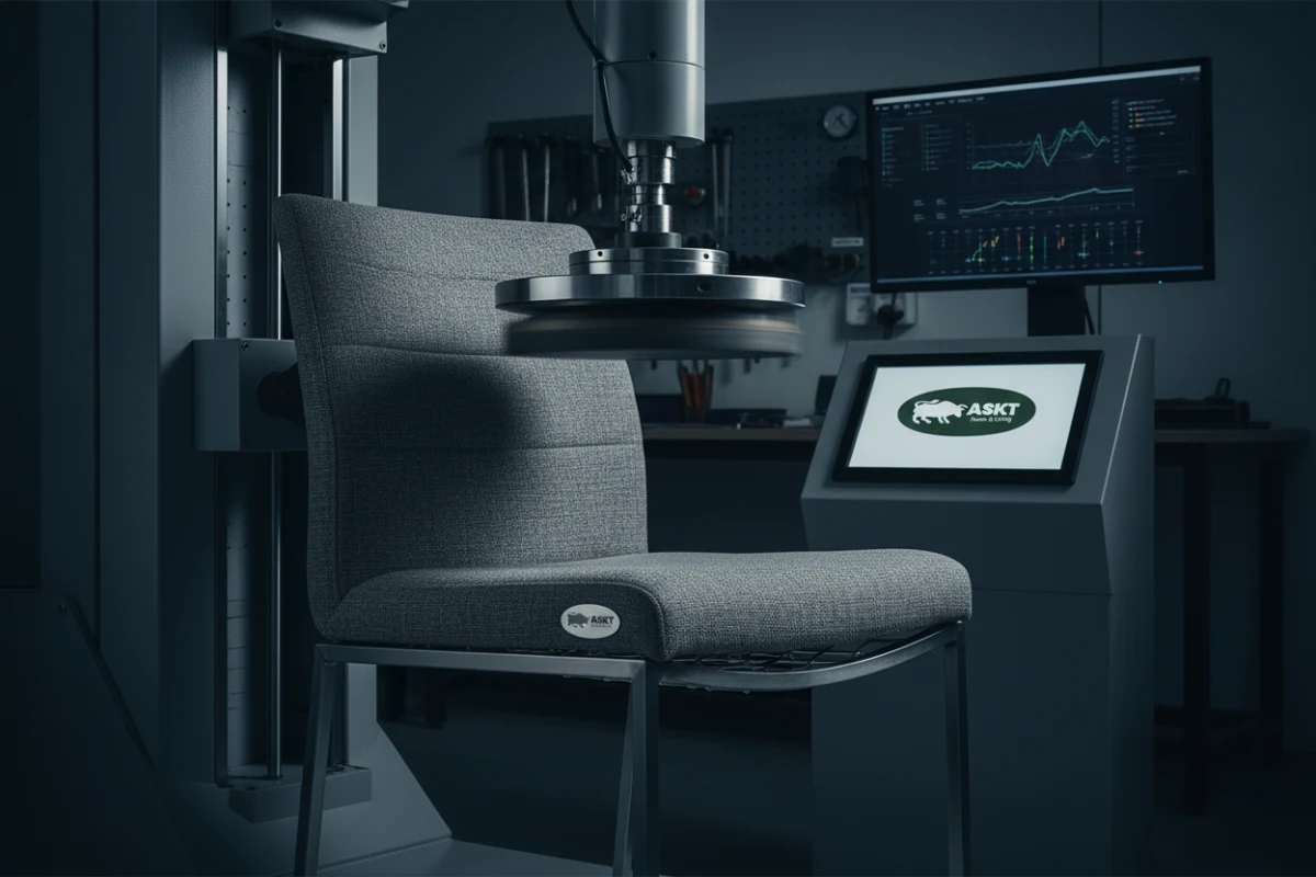 Cyclical load testing on a dining chair seat